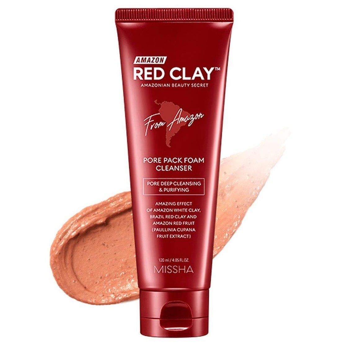 MISSHA Amazon red clay pore pack foam cleanser ￼