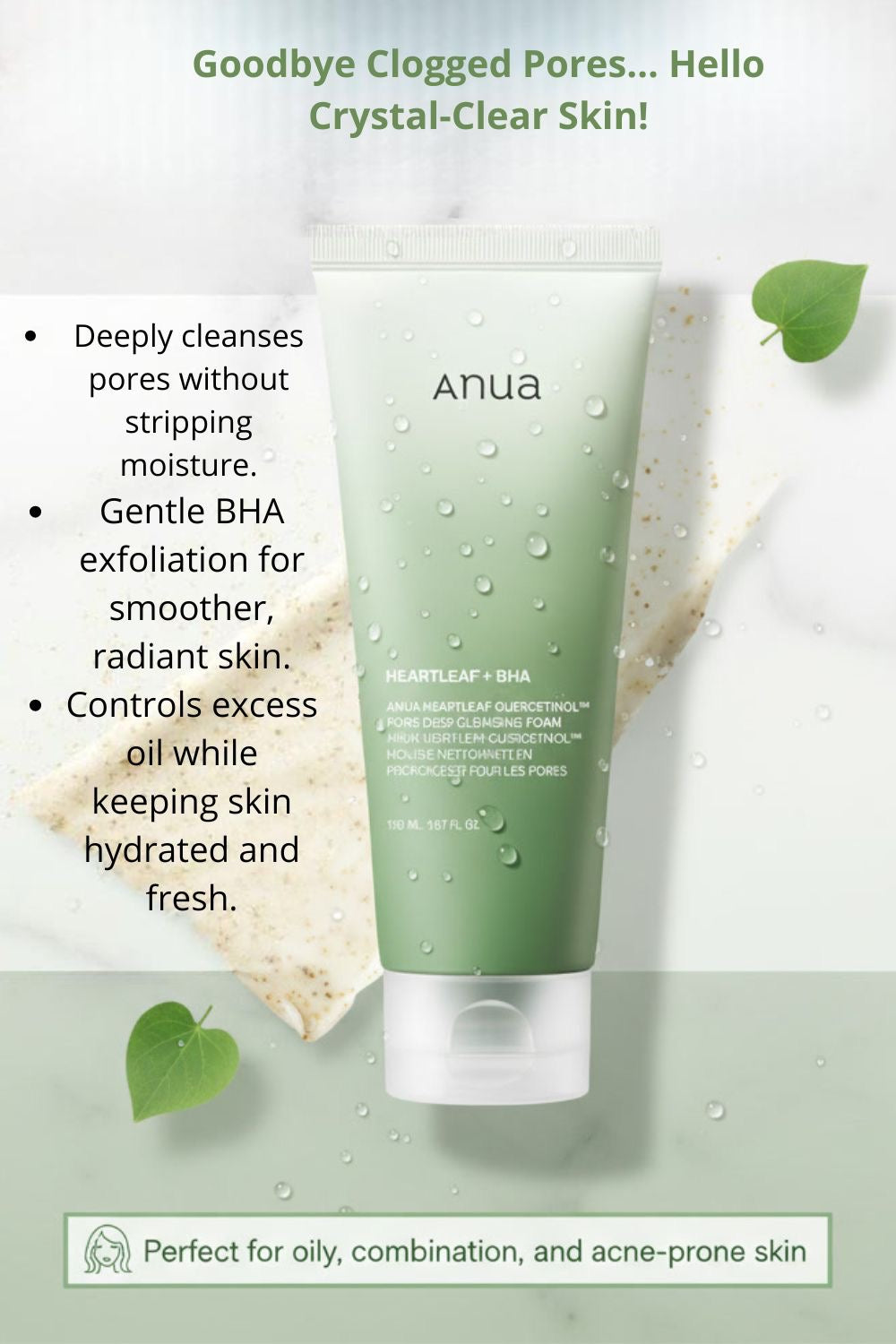 ANUA Heartleaf Quercetinol Pore Deep Cleansing Foam