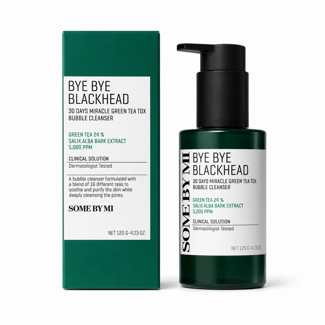 SOME BY MI Bye Bye Blackhead 30 Days Miracle Green Tea Tox Bubble Cleanser - 120G