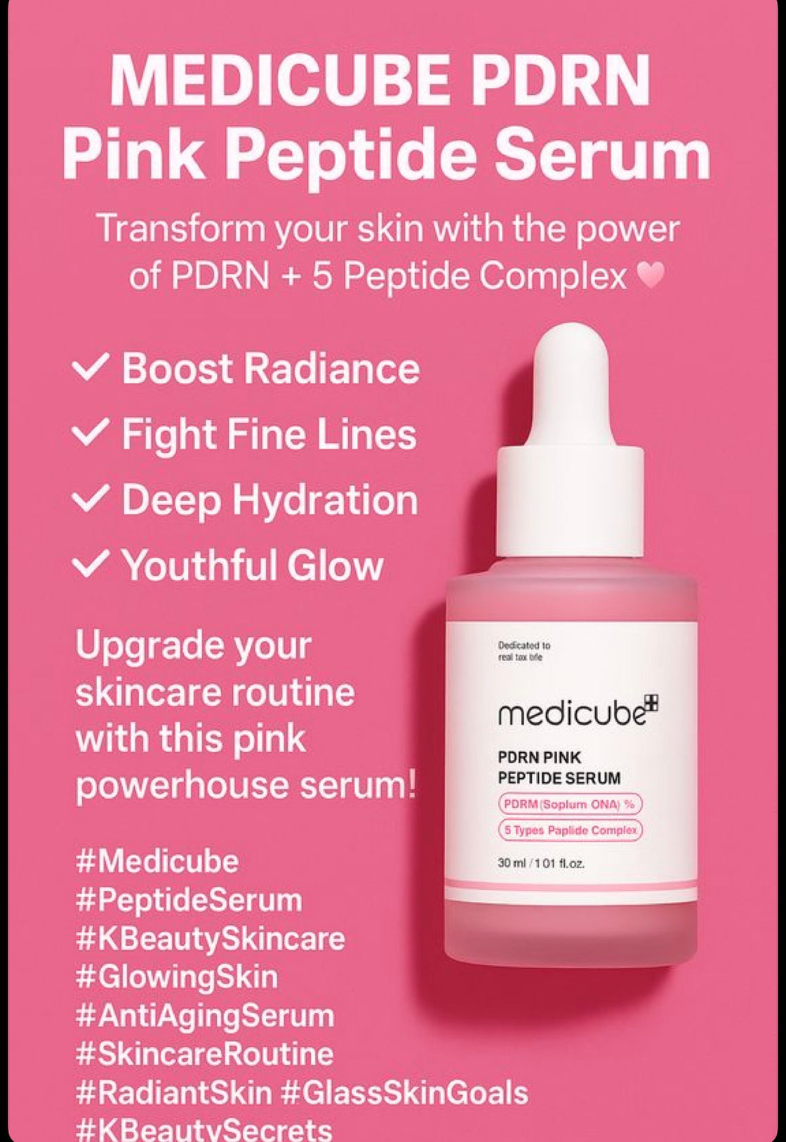 Medicube PDRN Pink Peptide Serum 30ml