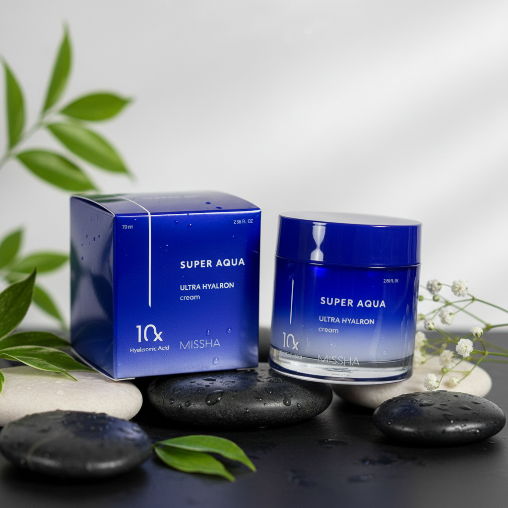 MISSHA Super Aqua Ultra Hyalron Cream with Beautiful Background