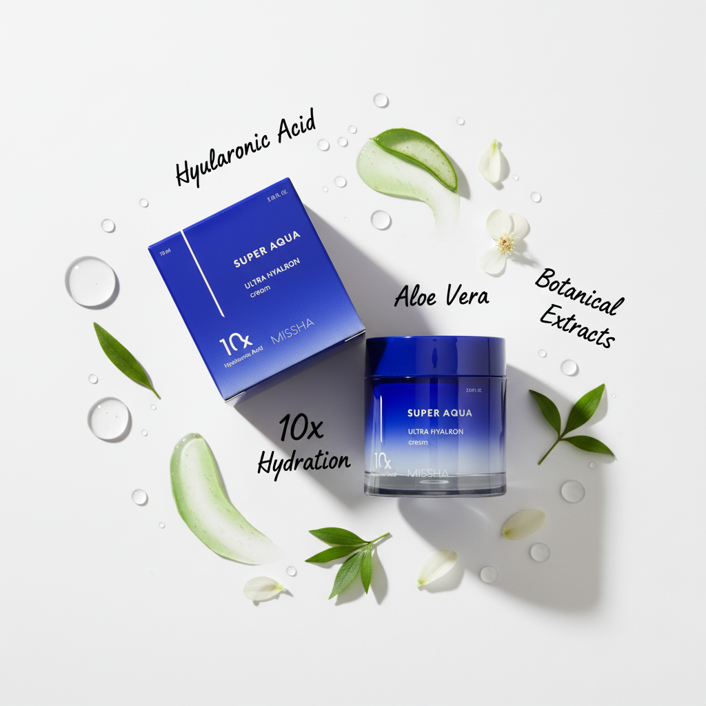 MISSHA Super Aqua Ultra Hyalron Cream with Handwritten Ingredient Labels