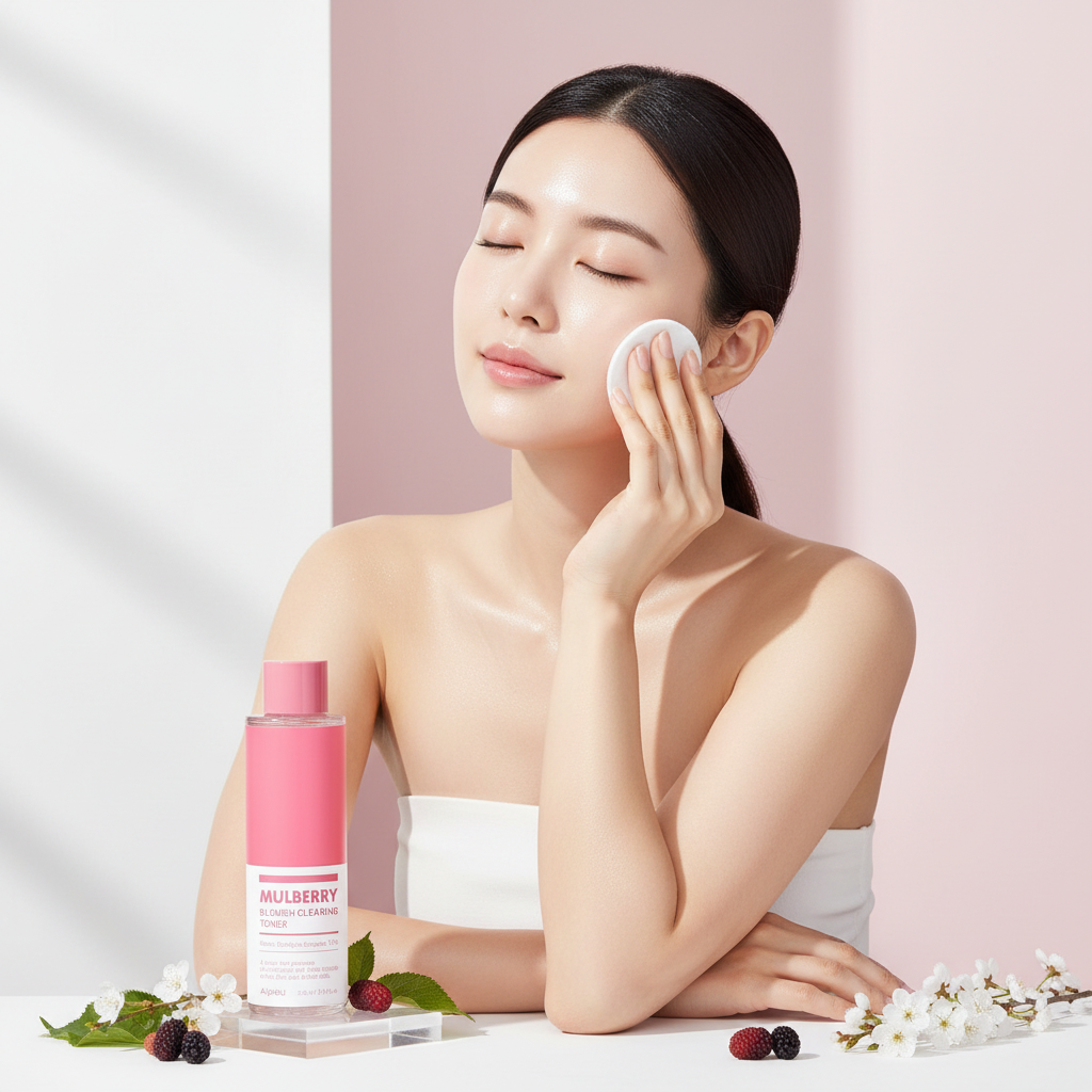Model using A'PIEU Mulberry Blemish Clearing Toner