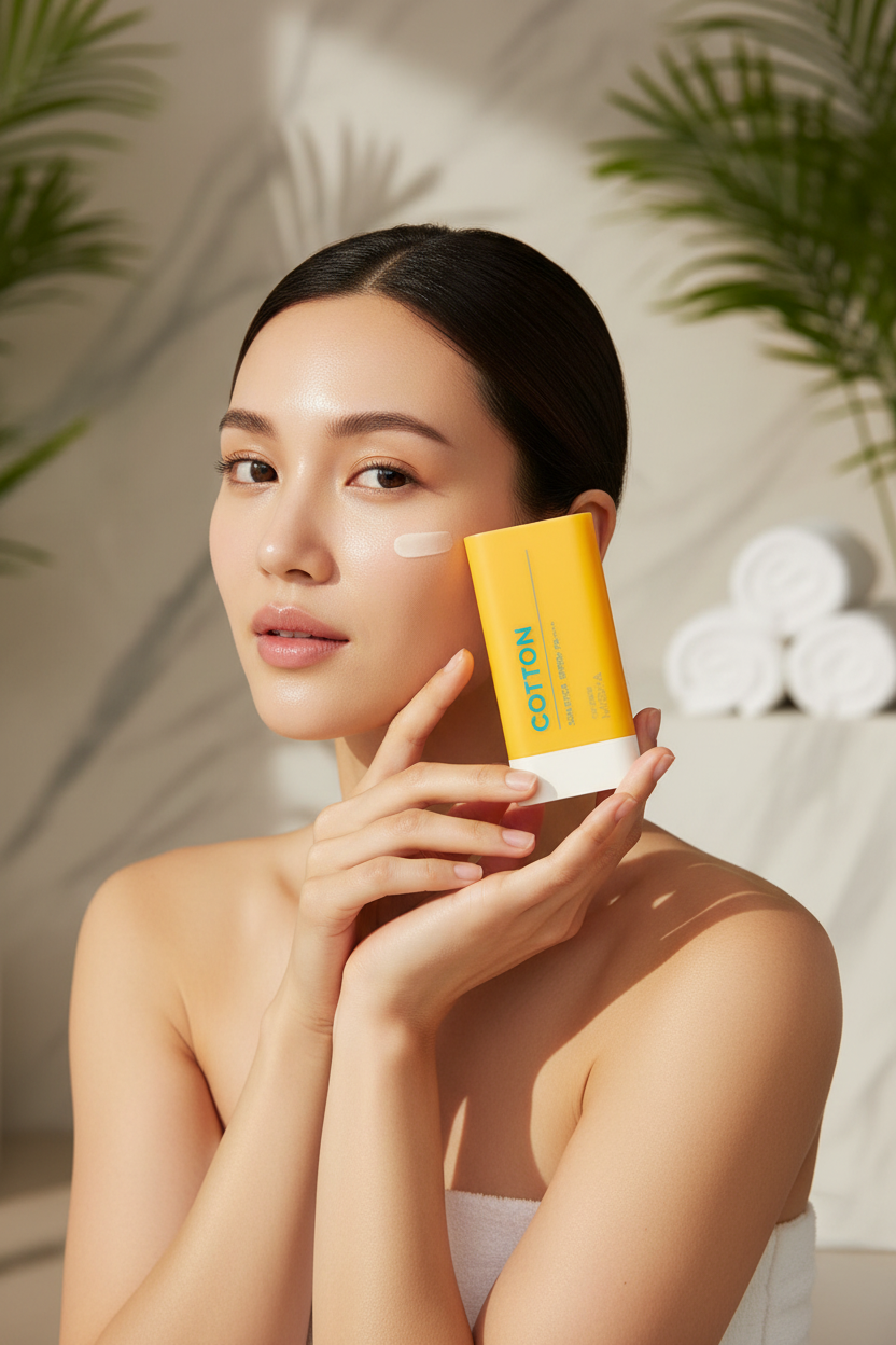 Model with CATION Sunscreen